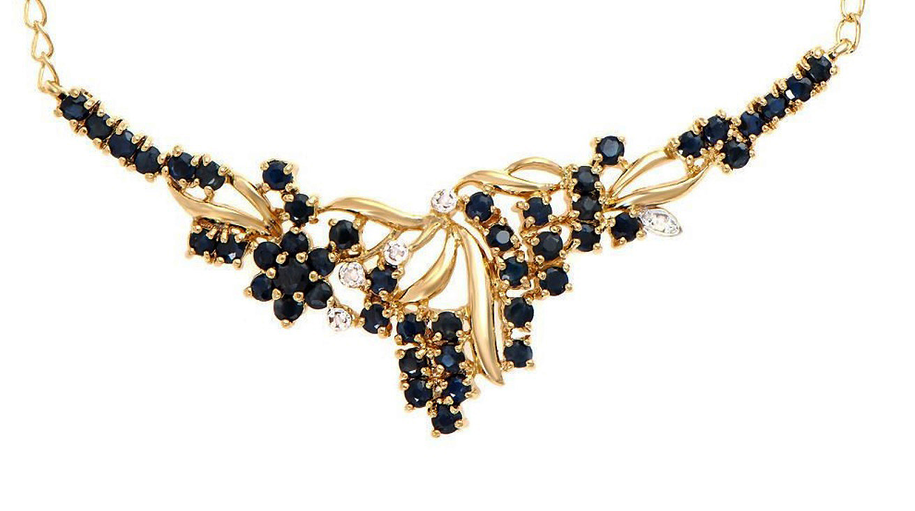 $2,395 Value! 3.30 Cts Natural Sapphire & Diamond Designer Necklace NEW - photo 1