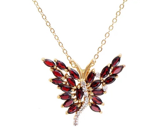 NEW 3.44 Cts Natural Garnet & Diamond Designer Necklace Value $1,895! - photo 1