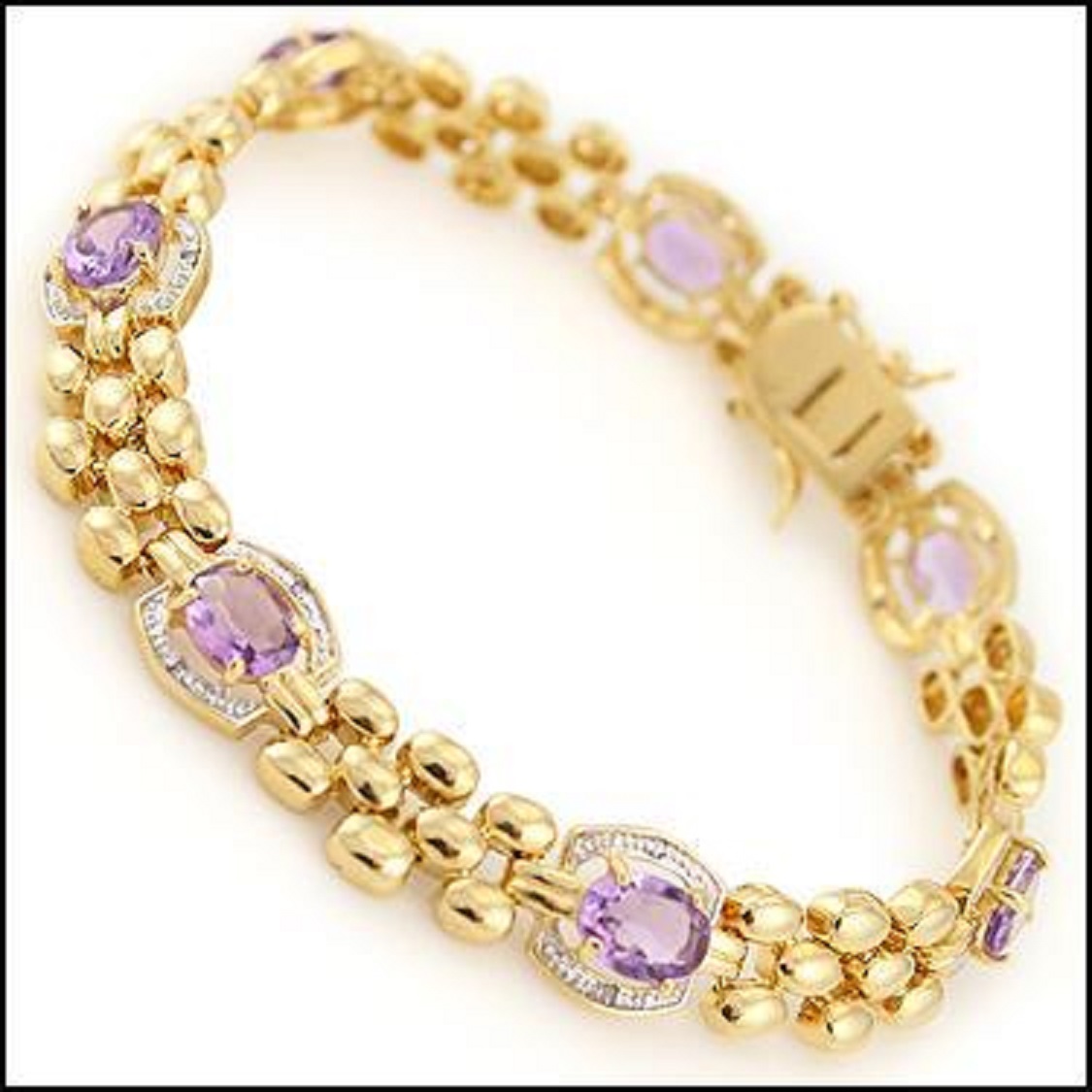 $2,795 Value! 7.60 CTW Natural Amethyst & Diamond Designer Bracelet NEW - photo 1