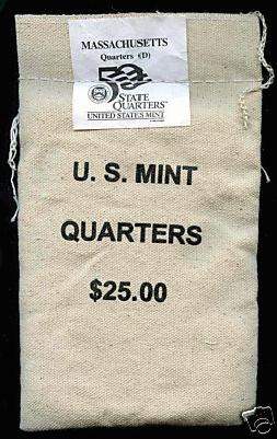 $900,000.00 Potential? Unopened Mint Bag - 2000D Massachusetts Qtrs! - photo 1