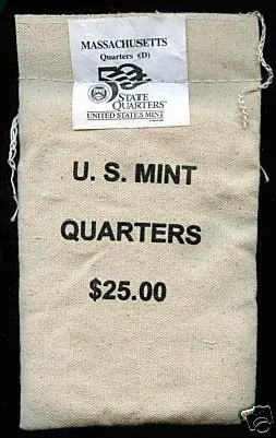 $900,000.00 Potential? Unopened Mint Bag - 2000D Massachusetts Qtrs!