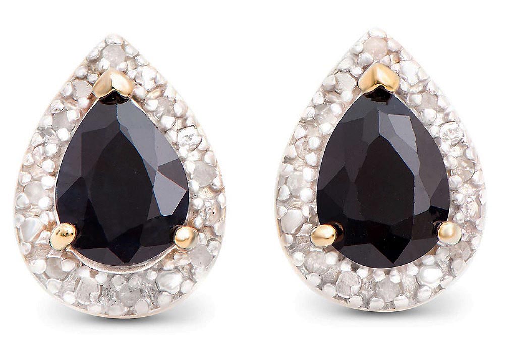 $2,285 Value! 2.87 Cts Natural Diamond & Sapphire 18KGP Designer Earrings NEW - photo 1