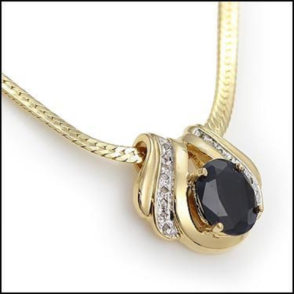 $1,975 Value! 6.12 Ctw Natural Sapphire & Diamond 18KGP Designer Necklace NEW - photo 1