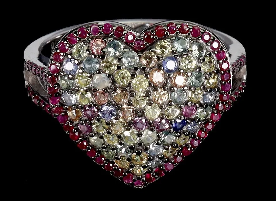 WE SHIP - $2,100 1.80ct Natural Multi-Colored Sapphire & Ruby Ring- UGL CERT New