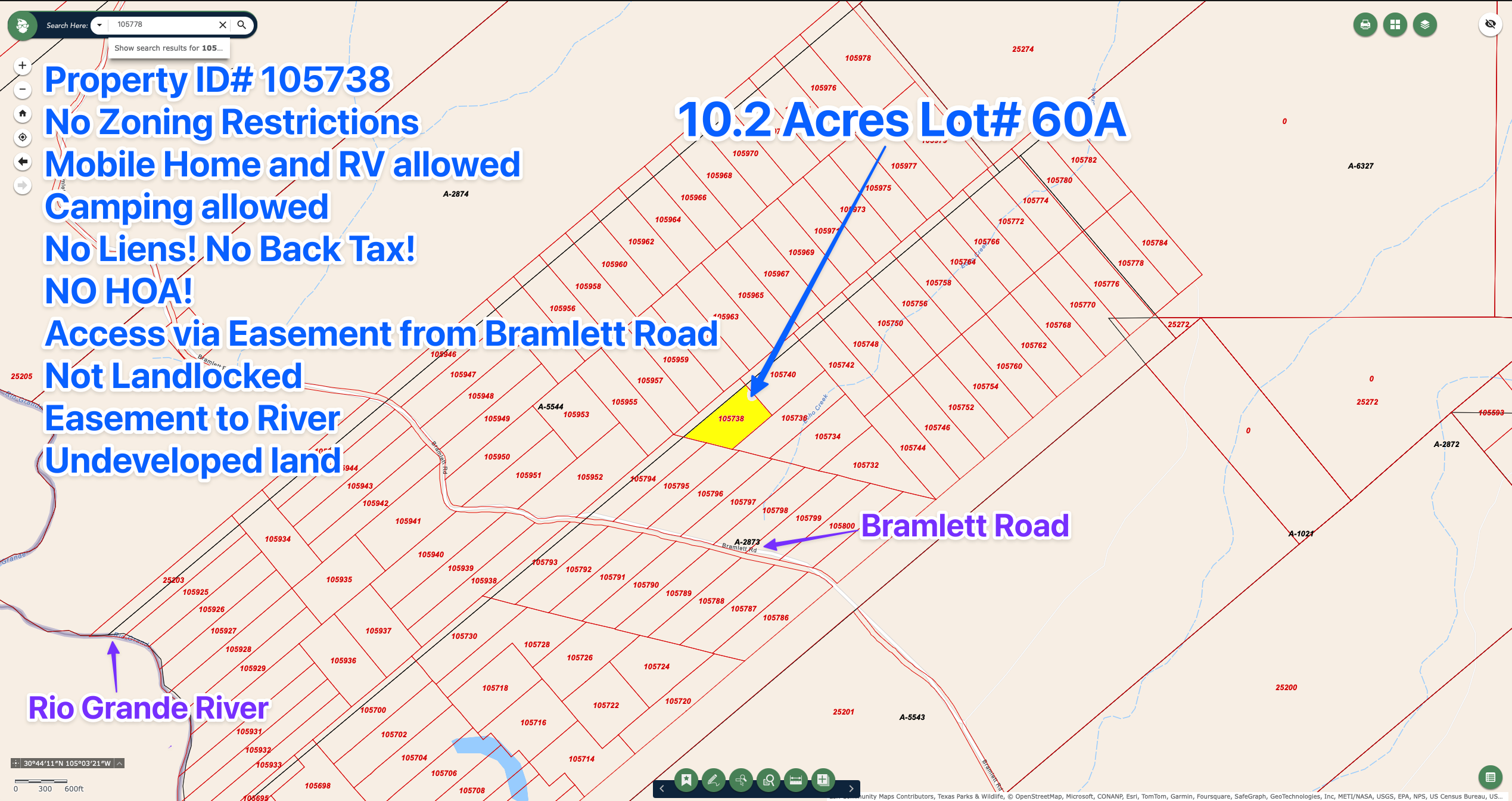 10.20 Acres Lot 60A Via Bramlett Rd Bid & Assume $250/Month @ 0% Bid $1 - photo 1