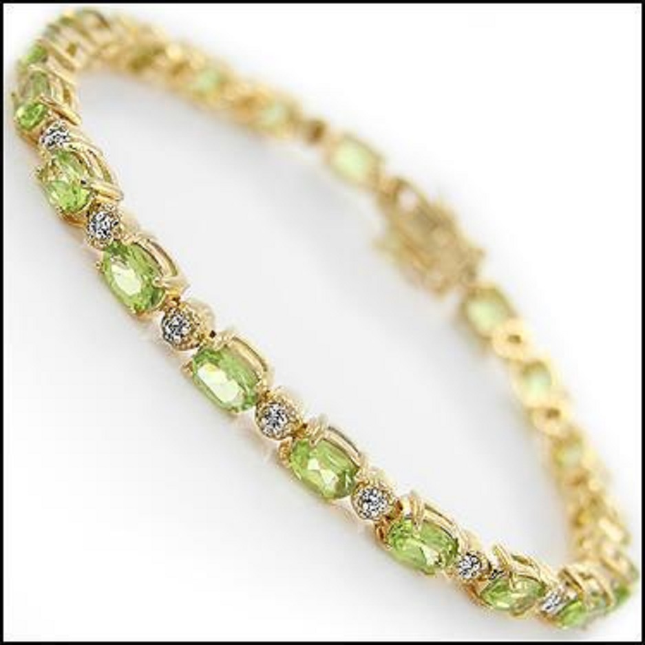 $2,375 Value! 9.03 CTW Natural Peridot & Diamond Designer Bracelet NEW - photo 1