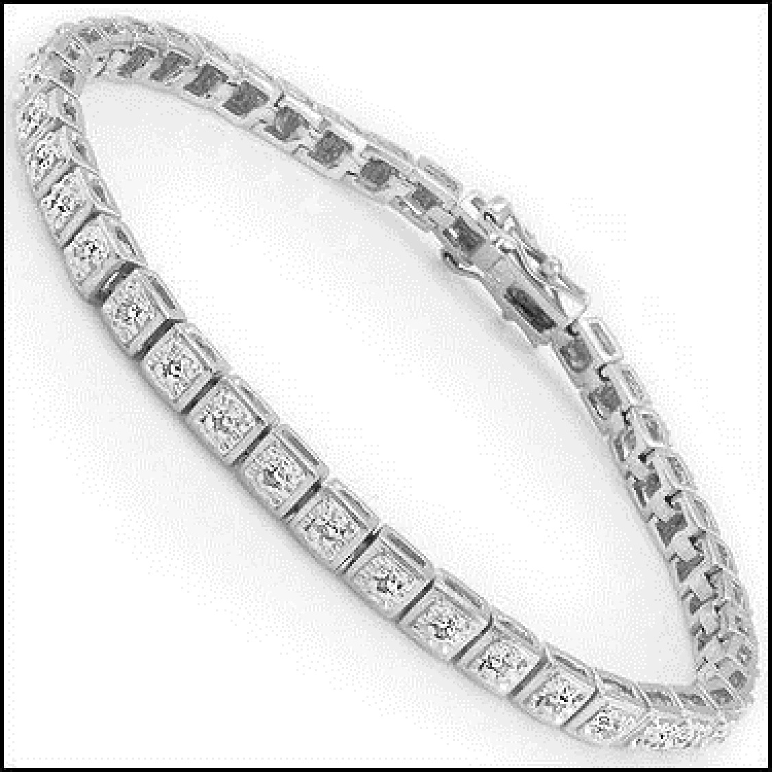 $2,495 Value! 0.32 Cts Natural Diamond Rhodium Plated Designer Bracelet - photo 1