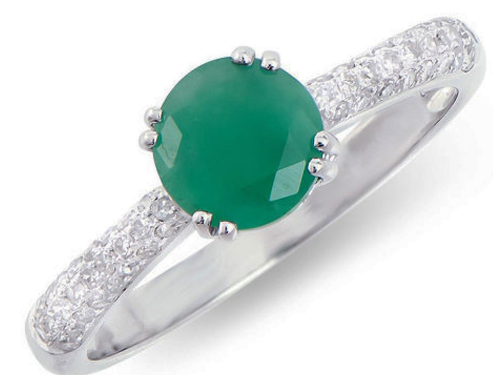 $6,215 Value! 1.30 Cts GLS Certified Natural Diamond Emerald 14K Gold Designer Ring NEW - photo 1