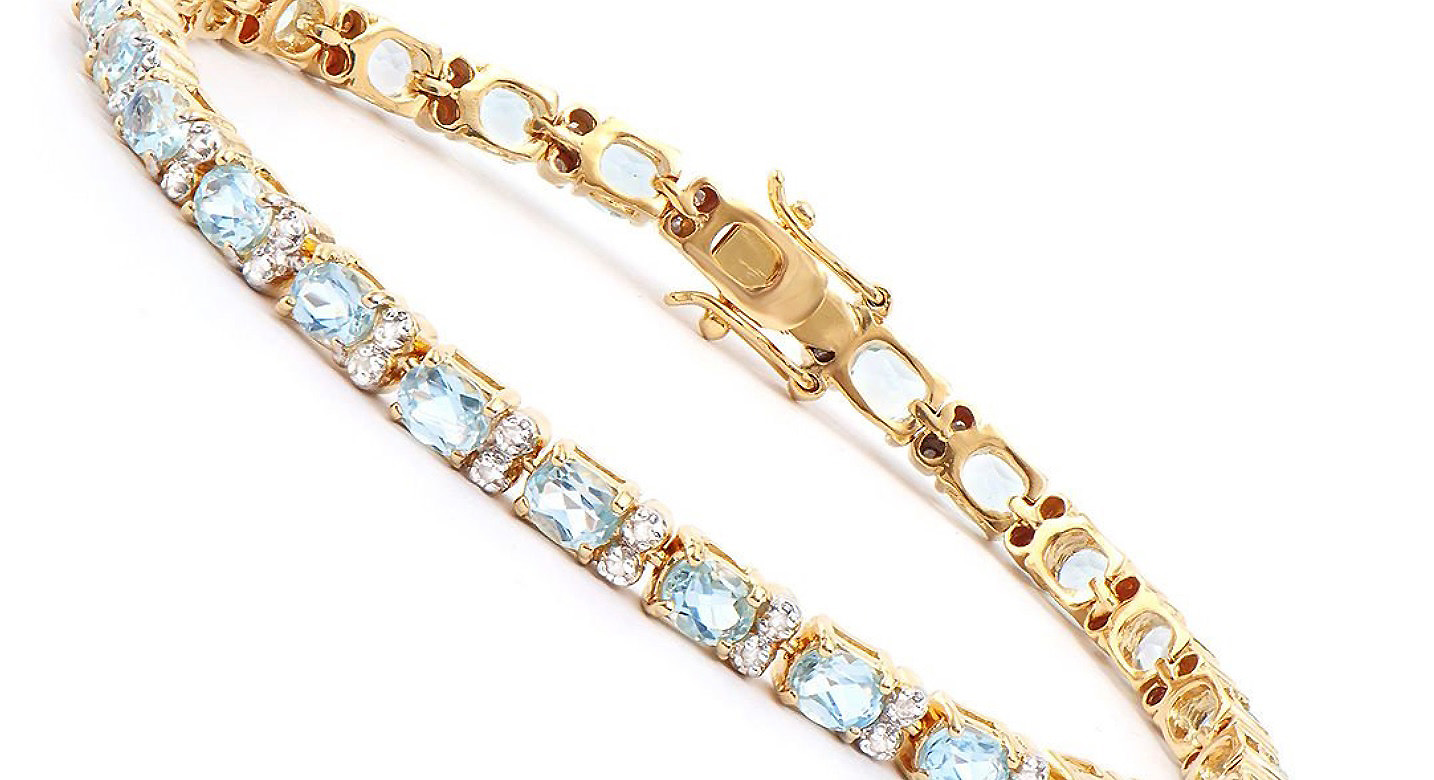 $2,475 Value! 10.50 Cts Natural Blue Topaz & Diamond Designer Bracelet NEW - photo 1