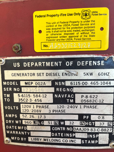 TRAILER MOUNTED GENERATOR — photo 1