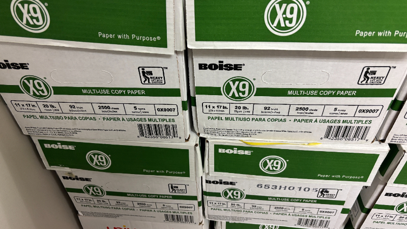 9 Boxes of 11" x 17" Boise X-9 Printer Paper in New Condition — photo 1