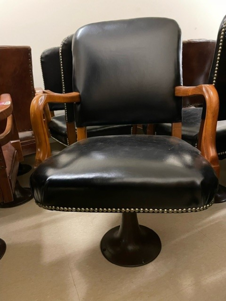 Gunlocke Black Leather Nailhead Juror Chairs — photo 1