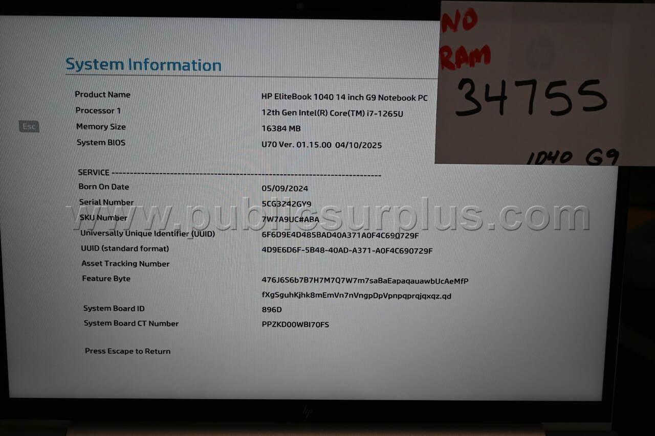 HP EliteBook 1040 G9 14 inch Laptop i7-1265U *NO RAM* - Free Shipping! - photo 5