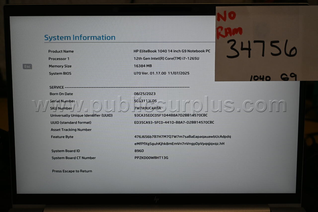 HP EliteBook 1040 G9 14 inch Laptop i7-1265U *NO RAM* - Free Shipping! - photo 5