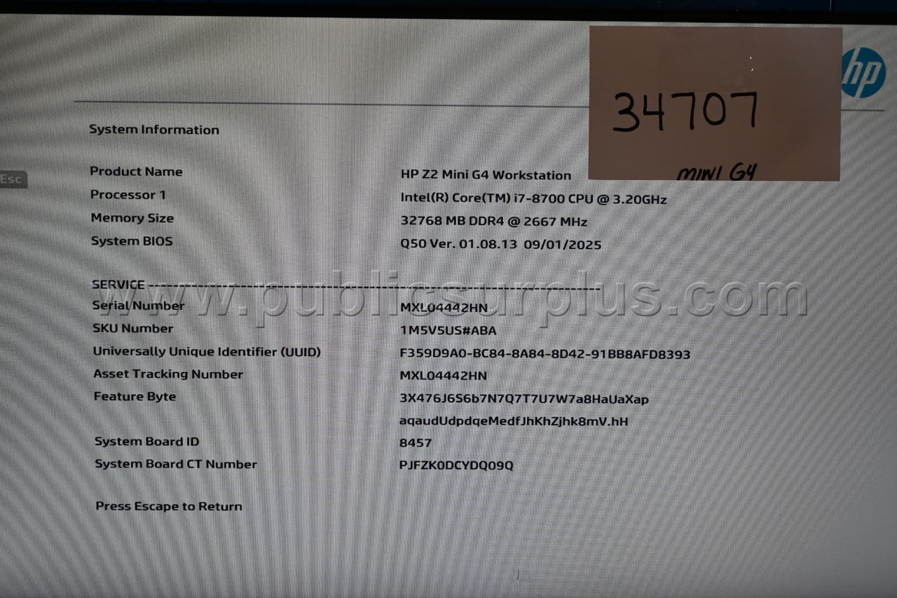 HP Z2 Mini G4 Workstation i7-8700 3.2 GHZ 32GB RAM - Free Shipping! - photo 5