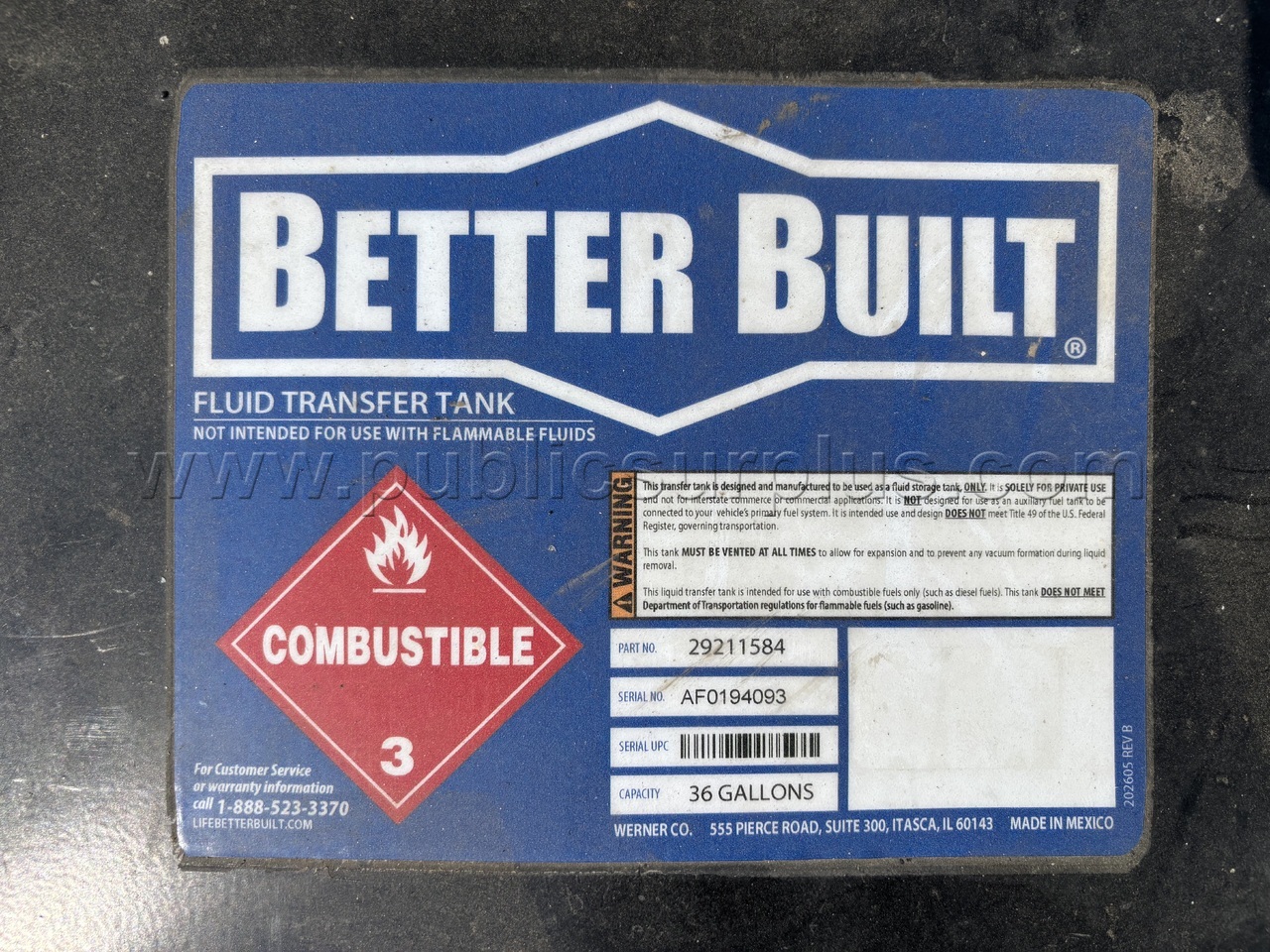 (1) Better Built Fluid Transfer Tank 36 Gallon - photo 5