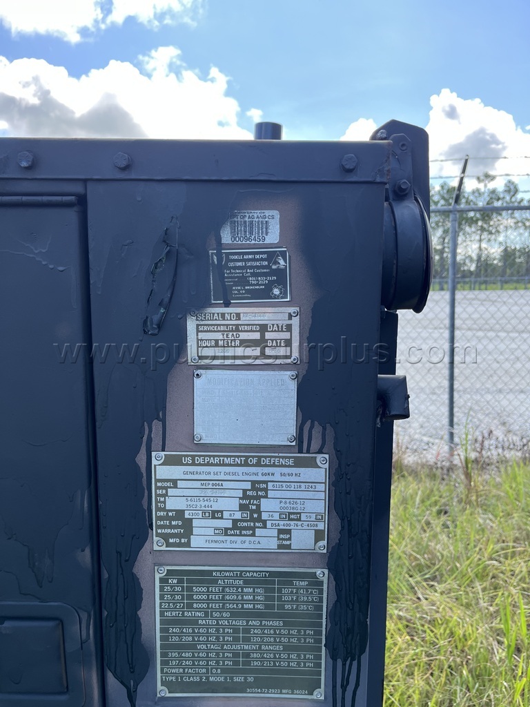 00096459 1998 FERMONT MEP-006A GENERATOR SERIAL# FZ-01606 - D12 - photo 4