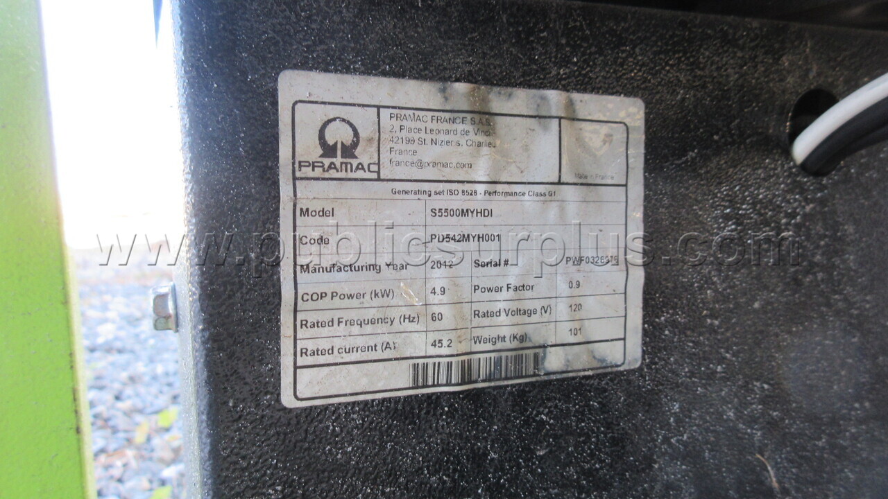 (5) 2012 PRAMAC S5500 GENERATORS - D6 - photo 5