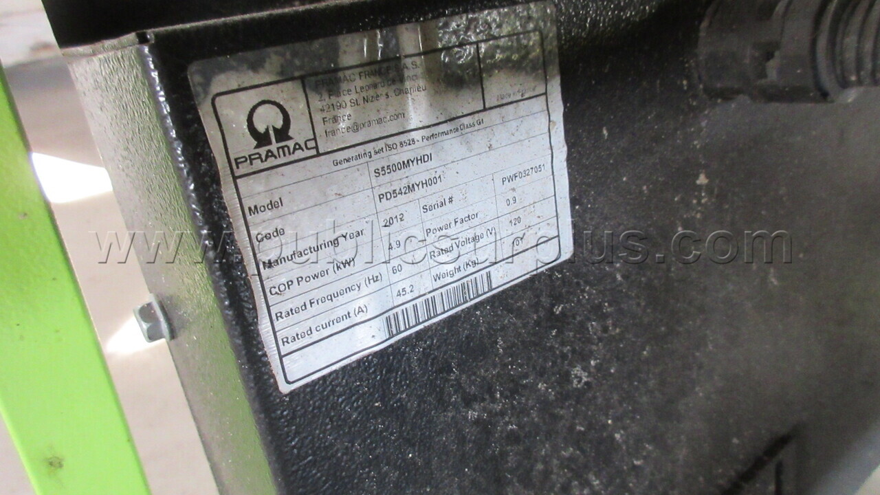 (5) 2012 PRAMAC S5500 GENERATORS - D6 - photo 4
