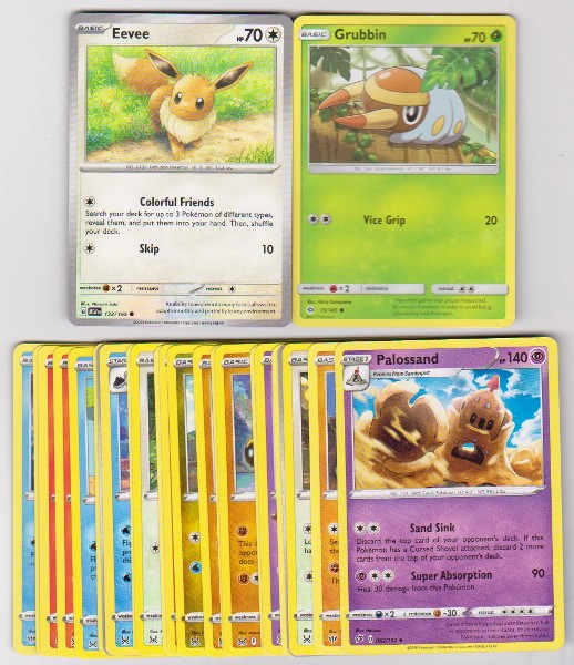 Different Sorrounding 25 Different Pokemon Trading Cards w/ Eevee + More - Government Auction ...
