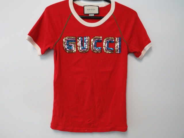Sequined Logo Red TShirt (S) - photo 1