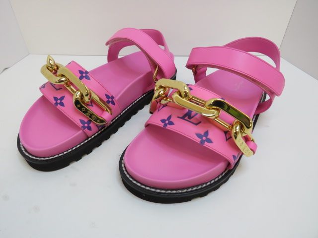 Pink Monogram Sandals (S)