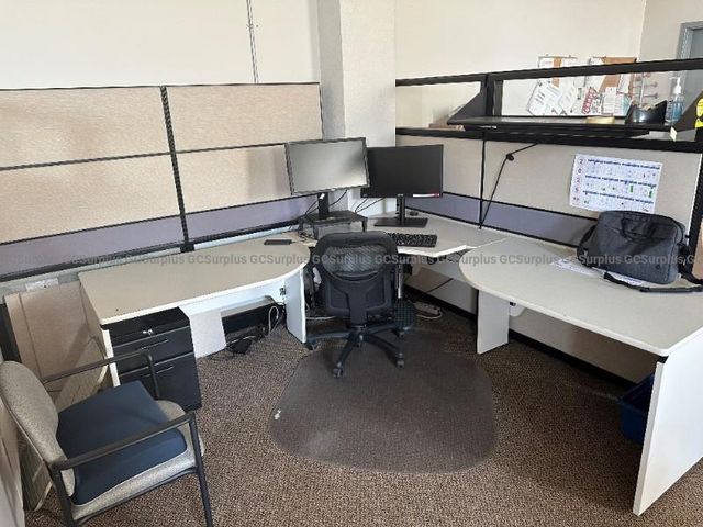 Desk/Baffles/Chairs Full Office Lot