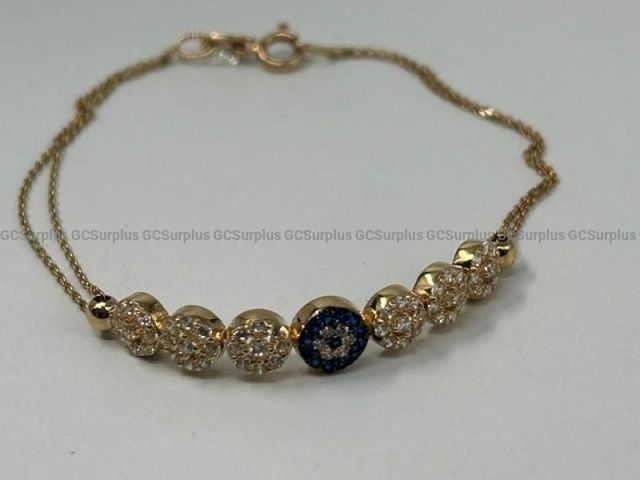 14k Gold Bracelet with Stones