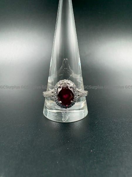 18k White Gold Lab-Created Diamond Ring - Size 12.5