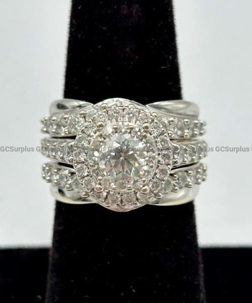 14k White Gold Stackable Rings with Diamonds