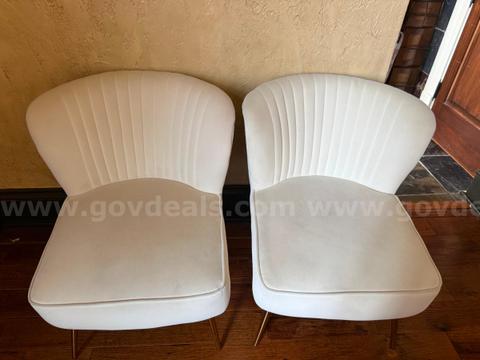 White velvet Luxury Comfort Chairs