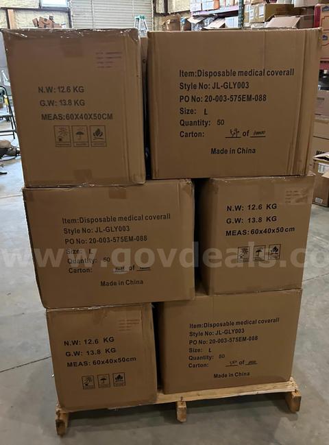 Hooded Coveralls  5 pallets x 12 cases  Size L