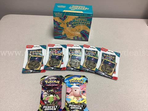 Mega Evolution Ascended Heroes Elite Training box, 5 Scarlet & Violet Twilight masquerade booster packs, 2 Sleeved pack