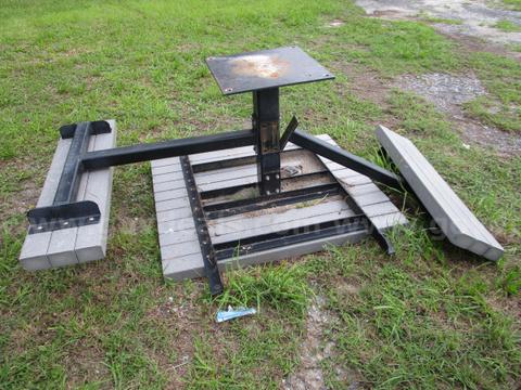 (1) USED PICNIC TABLE W/ 2-BOARDS MISSING AND (1) BENCH NOT ATTACHED