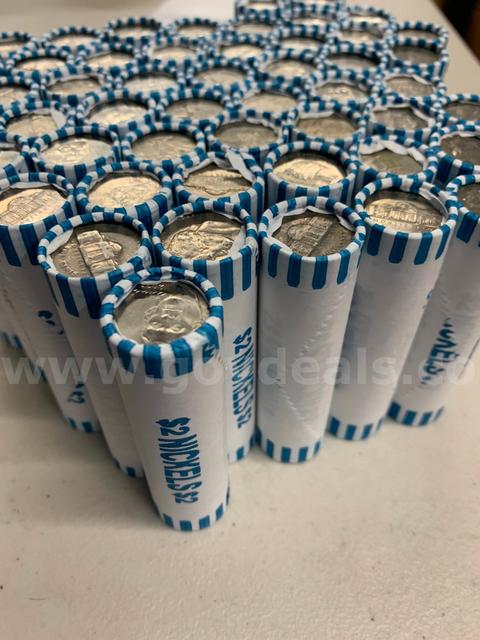 TWO SEALED ROLLS 5CENT NICKELS - SHIPPING ONLY - MA