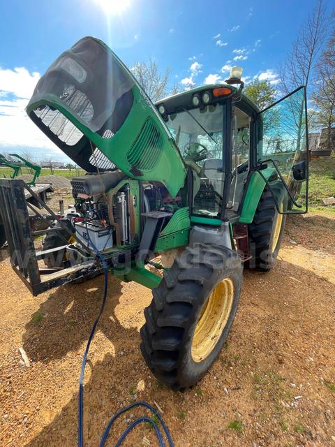 JOHN DEERE TRACTOR - MODEL 6420 - 3719 HOURS - with 15 FT. BUSHHOG (please read