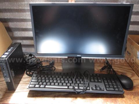 USED DELL COMPUTER SET: (1) DELL 22" MONITOR; (1) DELL OPTIPLEX MICRO 7070; (1)