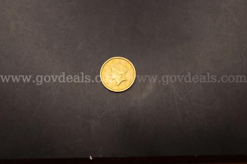 1851 One Dollar Liberty Head Gold Coin.
