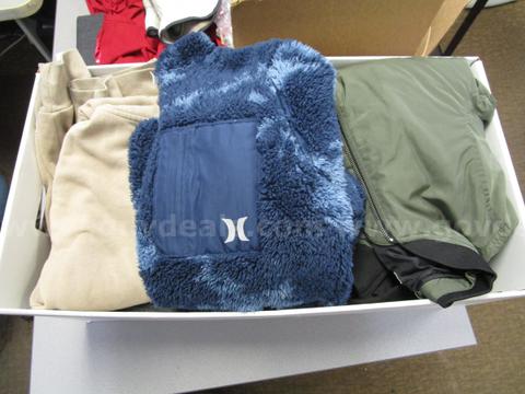 BOX OF (9) USED JACKETS, VARIOUS SIZES AND AGES