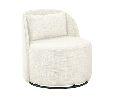 Brand New - Modern Arch Swivel Accent Chair, Cream Boucle