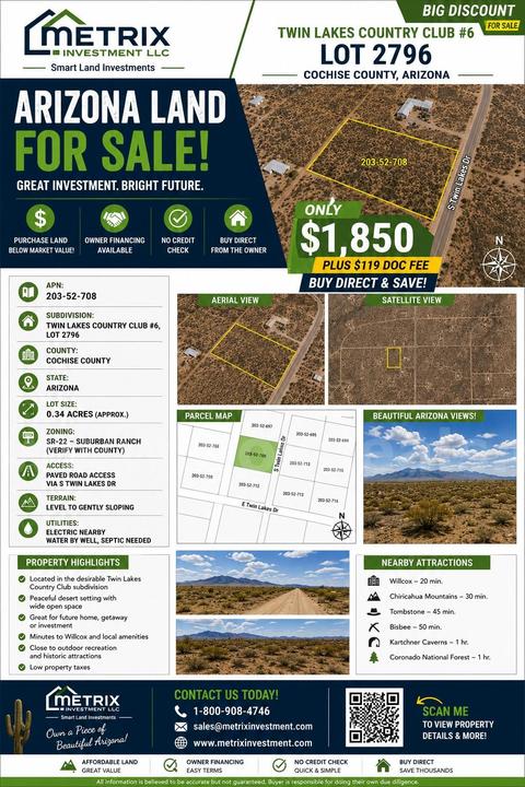0.34ac Nice residential lot, Cochise County AZ