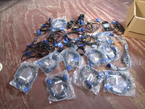 BOX OF (25) NEW AND USED VGA-TO-VGA CABLES