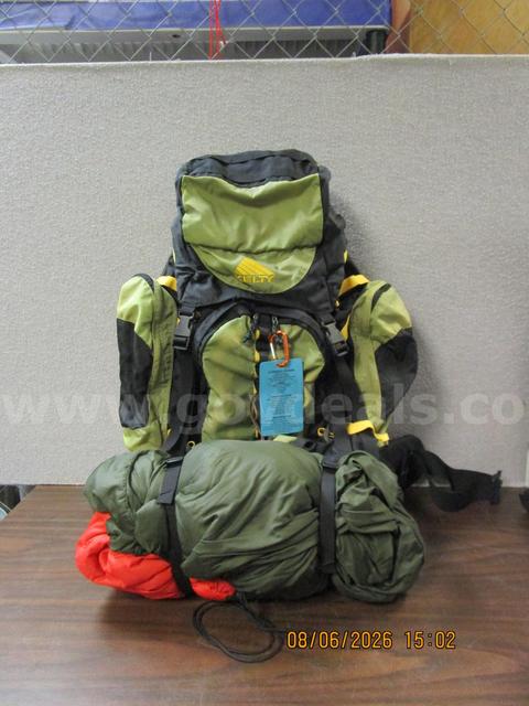 (1) HIKING BACKPACK AND SLEEPING BAG