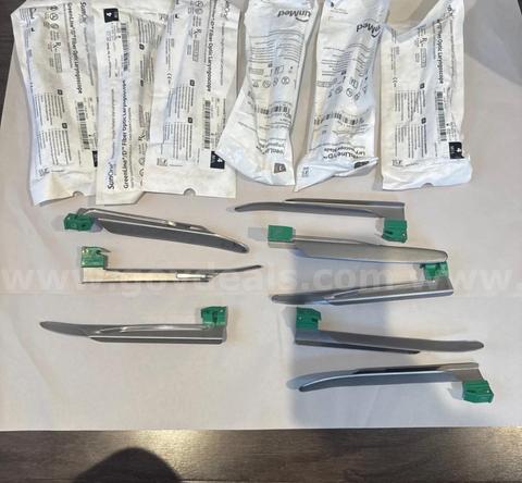 14x Greenline D Sun Med Sun One Mil 4 Laryngoscope Blade,  Fiber Optic Intubation shipping only