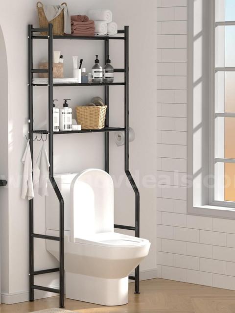 Brand New - 3-Tier Over The Toilet Storage, Freestanding Metal Bathroom Shelves, Black - Shipping Available