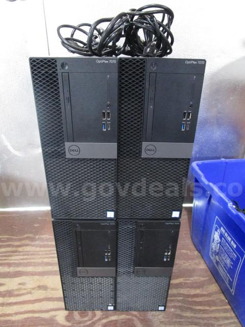 (4) USED DELL COMPUTER TOWERS; OPTIPLEX 7070