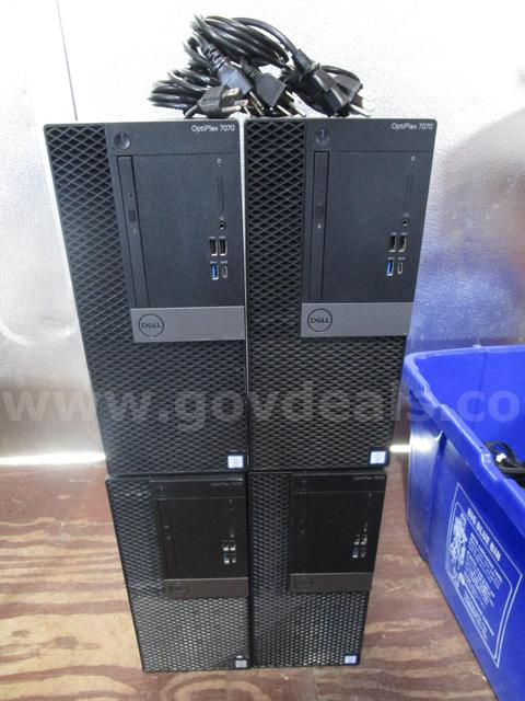 (4) USED DELL COMPUTER TOWERS; OPTIPLEX 7070
