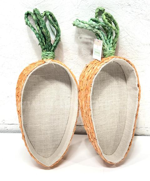 Brand New - 2 PCS - Carrot Shaped Novelty Basket Easter Spring decor - Shipping Available
