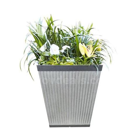 Brand New - 4PCS - 16 in. Square Silver Resin Indoor/Outdoor Planters - Shipping Available