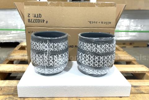 Brand New - 10PCS - 8 in. Round Ceramic Indoor/Outdoor Planters - Shipping Available